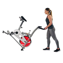 Load image into Gallery viewer, Sunny Health &amp; Fitness Indoor Exercise Stationary Bike with Digital Monitor, 22 LB Chromed Flywheel (Felt Resistance)
