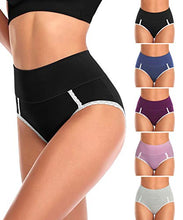 Load image into Gallery viewer, Women's Cotton Underwear High Waist Briefs Soft Breathable Underpants Ladies Panties 5 Pack
