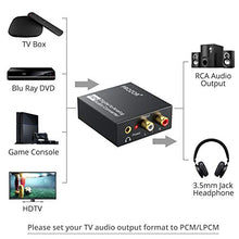 Load image into Gallery viewer, PROZOR 192KHz Digital to Analog Audio Converter DAC Digital SPDIF Optical to Analog L/R RCA Converter Toslink Optical to 3.5mm Jack Adapter for PS3 HD DVD PS4 Amp Apple TV Home Cinema
