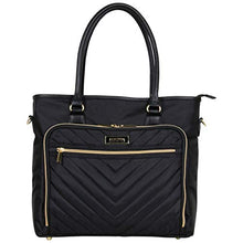 Load image into Gallery viewer, Kenneth Cole Reaction Chelsea Quilted Chevron 15" Laptop &amp; Tablet Business Tote With Removeable Shoulder Strap, Black
