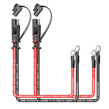 Load image into Gallery viewer, iMESTOU 10AWG SAE Cables 2 Pin Quick Disconnect Plug to O Ring Terminal Harness 1 Feet Extension Charge Cables SAE Connectors for 12V/24V Motorcycle, ATV, Lawn Mower, Truck(2)
