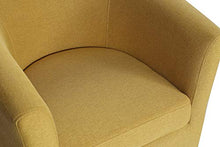 Load image into Gallery viewer, DAZONE Modern Accent Chair, Upholstered Arm Chair Linen Fabric Single Sofa Chair with Ottoman Foot Rest Mustard Yellow
