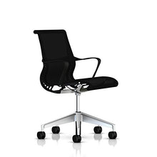 Load image into Gallery viewer, Herman Miller Setu Chair: Ribbon Arms - Hard Floor Casters - Graphite Frame/5 Star H-Alloy Base/Graphite Lyris
