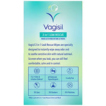 Load image into Gallery viewer, Vagisil 2-in-1 Leak Rescue Intimate Feminine Wipes for Women, Gynecologist Tested &amp; Hypoallergenic, 12 ct (Pack of 3)
