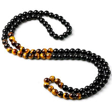 Load image into Gallery viewer, vivia Black Onyx Men's Tiger Eye Stone Bead Necklace Fashion Natural Stone Jewelry Handmade Gift
