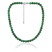 Load image into Gallery viewer, Sea of Ice Aventurine 6mm Round Beads Necklace 14" Plus 2" Extender with Sterling Silver Spring Ring Clasp
