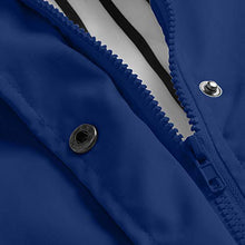 Load image into Gallery viewer, Women Plus Size Solid Color Rain Outdoor Waterproof Hooded Raincoat Windproof Jacket Lightweight Oversized Coat Blue
