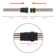 Load image into Gallery viewer, MUYI 5 Sets 18AWG Waterproof Electrical Connectors Kit 1.5mm Series Terminal and Rubber Seal with 10cm Wire Weatherpack Connectors (4 pin)
