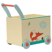Load image into Gallery viewer, Labebe Baby Walker with Wheel, Fox Printed Wooden Push Toy, 2-in-1 Wooden Activity Walker for Baby 1-3 Years, Baby Wagon/Infant Baby Walker Wagon/Baby Learning Walker/Push Pull Toy/Walk Walker
