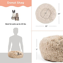 Load image into Gallery viewer, Best Friends by Sheri The Original Calming Donut Cat and Dog Bed in Shag Fur Taupe Small 23x23
