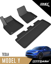 Load image into Gallery viewer, 3D MAXpider All-Weather Floor Mats for Tesla Model Y 2021-2022 Custom Fit Floor Liners, Kagu Series (1st &amp; 2nd Row)
