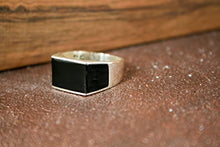 Load image into Gallery viewer, 925k Silver Mens Ring-Handmade Mens Ring-Onyx Stone Ring-Jewelry Gift For Mens-Silver rings for Men- Men Onyx Wedding Ring

