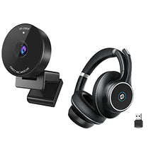 Load image into Gallery viewer, Bluetooth Headset with Microphone &amp; 1080P Webcam with Privacy Cover, ENC Noise Cancelling Headphones with 4 Mics,Computer Camera equips with Low-Light Correction
