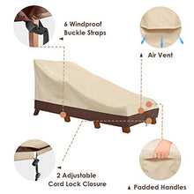 Load image into Gallery viewer, Vailge Waterproof Patio Chaise Lounge Cover, 600D Heavy Duty Outdoor Lounge Chair Covers,UV Resistant Patio Furniture Covers,2 Pack-Medium,Beige &amp; Brown
