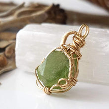 Load image into Gallery viewer, Raw Peridot Crystal Reversible Necklace 14k Gold Filled - 18 inch Chain - Green Gemstone Pendant - August Birthstone Jewelry For Women
