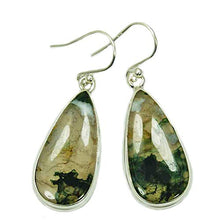 Load image into Gallery viewer, Mysterious Moss Agate &amp; Sterling Silver Dangle Earrings
