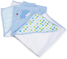 Load image into Gallery viewer, Spasilk 3 Pack Soft Terry Hooded Towel Set, Blue
