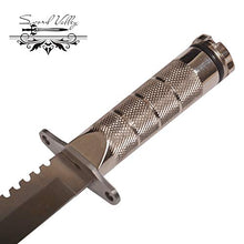 Load image into Gallery viewer, SV Dagger Knife Good Dual Edge Knife with Fix Half Serrated Blade Best Tactical Knife for Survival &amp; Defense (Silver)
