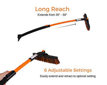 Load image into Gallery viewer, BIRDROCK HOME Snow Moover Extendable 50" Car Brush and Ice Scraper with Foam Grip - Auto Snow Removal - Car Truck SUV Windshield - Heavy Duty
