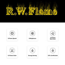 Load image into Gallery viewer, R.W.FLAME 36 inch Recessed and Wall Mounted Electric Fireplace, Ultra Thin ad Low Noise, Fit for 2 x 4 and 2 x 6 Stud, Remote Control with Timer,Touch Screen,Adjustable Flame Color and Speed
