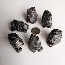 Load image into Gallery viewer, Gemgogo 2 Pcs Natural Black Labradorite Crystals and Healing Stones, Pocket Carved Owl Figurines Collectibles 1.5 Inches Room Decor Gemstone
