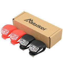 Load image into Gallery viewer, Malker Bicycle Light Front and Rear Silicone LED Bike Light Set - Bike Headlight and Taillight,Waterproof &amp; Safety Road,Mountain Bike Lights,Batteries Included (2pcs Red &amp; 2pcs Black)
