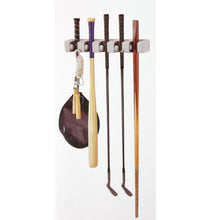 Load image into Gallery viewer, Home- It Mop and Broom Holder, 5 Position with 6 Hooks Garage Storage Holds up to 11 Tools, Storage Solutions for Broom Holders, Garage Storage Systems Broom Organizer for Garage Shelving Ideas
