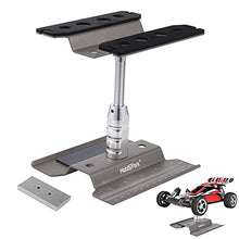Load image into Gallery viewer, Hobbypark RC Car Stand Work Station with Weight Repair Workstation Aluminum Alloy 360 Degree Rotation Lift Or Lower for 1/12 1/10 1/8 Scale (Titanium)

