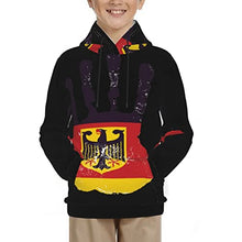 Load image into Gallery viewer, colors german flag Print Hoodies Kids 3D Print Sweatshirts Long Sleeve Pullover Hoodies with Pocket for Teen Boys and Girls Black
