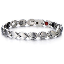 Load image into Gallery viewer, COOLSTEELANDBEYOND Special Design Leaf Link Silver Color Bracelet Free Link Removal Kit
