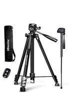 Load image into Gallery viewer, 72-inch Camera Tripod, UBeesize Portable Aluminum Alloy Tripod &amp; Monopod with Wireless Remote Shutter, Professional Travel Video Tripods with Carry Bag &amp; Phone Holder for DSLR Cameras, Cell Phones.
