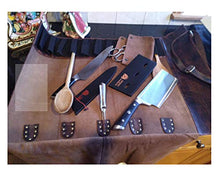 Load image into Gallery viewer, Leather Knife Roll | Leather Knife Case | Leather Knife Roll for Chef | Chef Knife Roll | Leather Knife Roll Bag | Kitchen Knife Case | Leather Knife Roll Bag for Travel (Brown 1)
