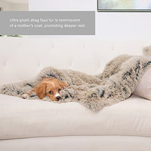 Load image into Gallery viewer, Best Friends by Sheri Calming Shag Fur Taupe Pet Throw Blanket 30x40
