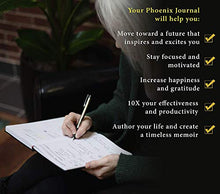 Load image into Gallery viewer, The Phoenix Journal - Best Daily Goal Planner, Organizer, Calendar for Goal Setting, Gratitude, Happiness, Productivity - Vision Board &amp; Habit Tracking - 12 Weeks, Undated, Hardcover (Pink)
