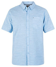 Load image into Gallery viewer, Hurley Men's One and Only Textured Short Sleeve Button Up, blue ox, XL
