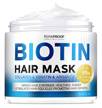 Load image into Gallery viewer, Biotin &amp; Collagen Hair Mask with Argan Oil - Keratin Conditioner Natural Hair Growth - Deep Care &amp; Repair for Dry, Damaged, Color Treated, Wavy &amp; Curly Hair - Hair &amp; Scalp Treatment for Women - 10 Oz
