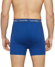 Load image into Gallery viewer, Calvin Klein Men's Cotton Classics 5-Pack Boxer Brief, 1 Periwinkle/2 Marazine Blue/Dark Night/Evening Blue, Medium
