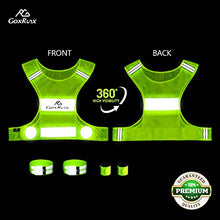 Load image into Gallery viewer, 2 Pack Reflective Vest Running Gear, Ultralight &amp; Comfy Cycling Reflective Vests with Large Pocket &amp; Adjustable Waist for Women Men, Night Runner Safety Vest + Hi Vis Armbands &amp; Bag(Medium)
