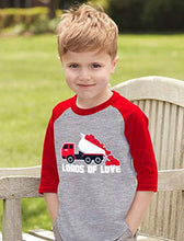 Load image into Gallery viewer, Toddler Boys Valentines Day Shirt Gifts for Kids Outfit Red Raglan Apparel 3T Red
