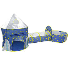 Load image into Gallery viewer, ELEOPTION Kids Play Tent Indoor Outdoor 3-in-1 Space Ship Play Tent for Boys Girls, Babies and Toddlers, Folding Kids Play Tent with Tunnel, Ball Pit Playhouse

