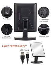Load image into Gallery viewer, KOOKIN Lighted Vanity Makeup Mirror with 16 Led Lights 180 Degree Free Rotation Touch Screen Adjusted Brightness Battery USB Dual Supply Bathroom Beauty Mirror (Black)
