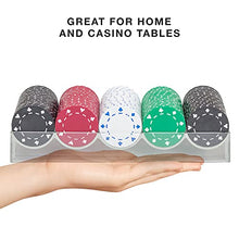 Load image into Gallery viewer, Brybelly Clear Acrylic Poker Chip Tray | for Standard Size Chips &amp; Clay Chips | Each Tray Holds 100 Chips | 10 Trays - No Lids
