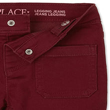 Load image into Gallery viewer, The Children's Place Girls' Super-Soft Stretch Denim Legging Jeans, Merlot RED, 4
