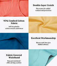 Load image into Gallery viewer, wirarpa Womens Soft Cotton Stretch Underwear 4 Pack Comfortable Mid Rise Briefs Underpants Plus Size Panties Orange Blue Yellow Green, Large
