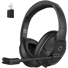 Load image into Gallery viewer, EKSA Bluetooth Headsets with Microphone &amp; USB Dongle, 30 Hours Talk Time &amp; 33ft Range, AI Environmental Noise Cancelling Mic, Over-Ear Wireless Headphone for PC/Laptop/Computer/Home/Work/Office/Zoom
