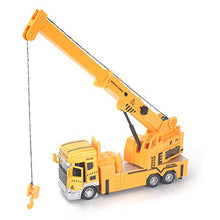 Load image into Gallery viewer, CLOURF Engineering Crane Truck Alloy Toy car 1:48 Music with Lights Inertial Model Children's Toy car(Yellow)
