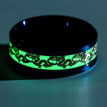 Load image into Gallery viewer, Ginger Lyne Collection Dragon Glow in The Dark Stainless Steel Black Comfort Fit Band Ring Size 10
