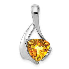 Load image into Gallery viewer, Solid 14k White Gold 8mm Citrine Yellow November Gemstone Pendant Charm
