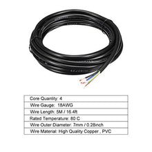 Load image into Gallery viewer, uxcell RVV Wire Cable Extension Cord Copper Wire Electric Conductor 4 Core 18 AWG 5M/16.4ft Length
