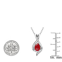 Load image into Gallery viewer, Dazzlingrock Collection 10K Pear 9X6 MM Lab Created Ruby &amp; Round Diamond Ladies Teardrop Pendant, White Gold
